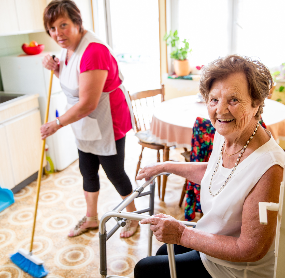 caregiver cleaning